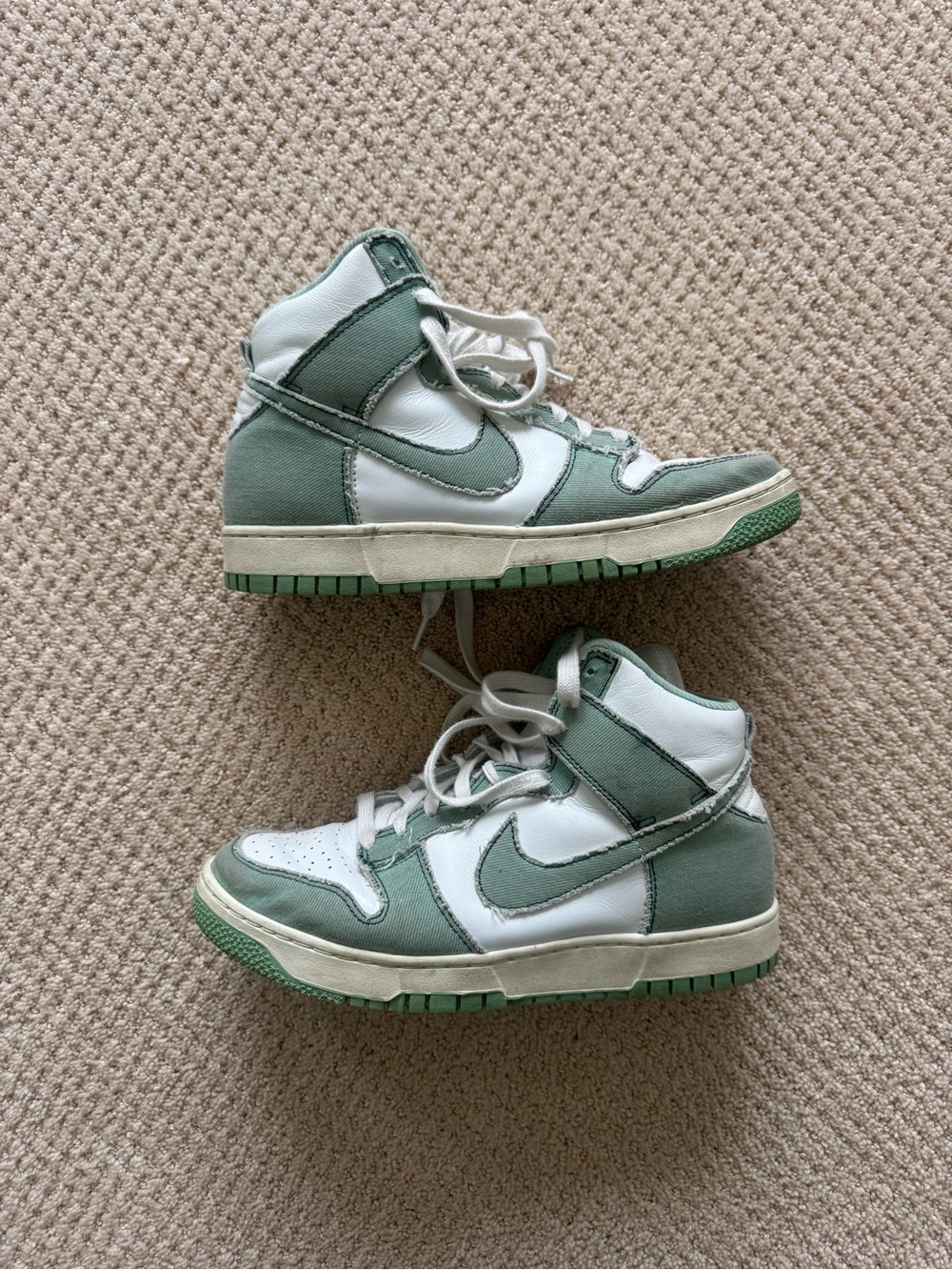 Size 10 Women’s Nike Dunk High 1985 Women's Shoes Green Denim
